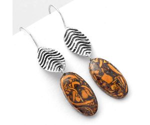 Natural Coquina Fossil Jasper - India Earrings SDE56908 E-1203, 10x20 mm