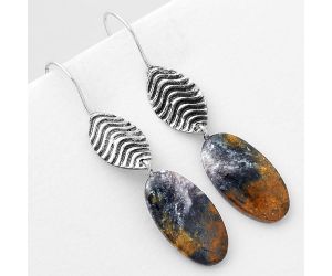 Natural Indian Blanket Jasper Earrings SDE56930 E-1203, 11x20 mm