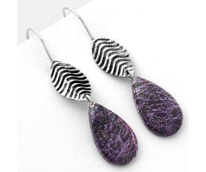 Natural Purpurite - South Africa Earrings SDE56932 E-1203, 11x20 mm