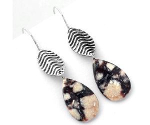 Natural Indian Blanket Jasper Earrings SDE56937 E-1203, 13x19 mm