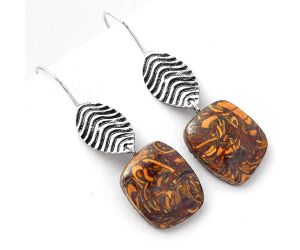 Natural Coquina Fossil Jasper - India Earrings SDE56949 E-1203, 14x16 mm