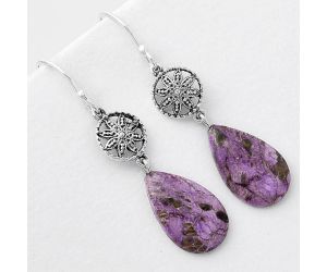 Natural Purpurite - South Africa Earrings SDE57058 E-1235, 11x18 mm