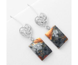 Celtic - Maligano Jasper - Indonesia Earrings SDE57109 E-1213, 11x16 mm