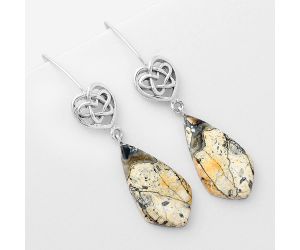 Celtic - Maligano Jasper - Indonesia Earrings SDE57126 E-1213, 13x23 mm