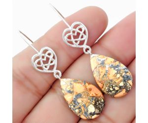 Celtic - Maligano Jasper - Indonesia Earrings SDE57135 E-1213, 14x22 mm