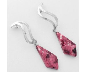 Natural Pink Thulite - Norway Earrings SDE57141 E-1204, 10x22 mm