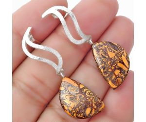 Natural Coquina Fossil Jasper - India Earrings SDE57155 E-1204, 13x21 mm