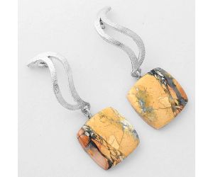 Natural Maligano Jasper - Indonesia Earrings SDE57161 E-1204, 15x15 mm