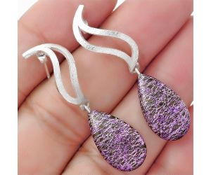 Natural Purpurite - South Africa Earrings SDE57164 E-1204, 11x19 mm