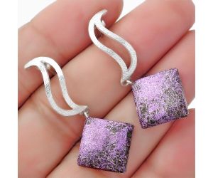 Natural Purpurite - South Africa Earrings SDE57196 E-1204, 14x14 mm