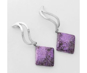 Natural Purpurite - South Africa Earrings SDE57196 E-1204, 14x14 mm