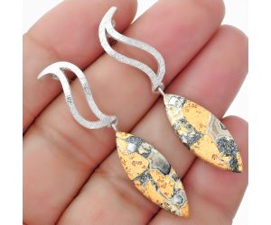 Natural Maligano Jasper - Indonesia Earrings SDE57207 E-1204, 10x26 mm