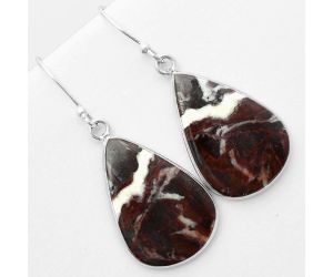 Natural Coffee Zebra Jasper Earrings SDE57295 E-1001, 16x24 mm