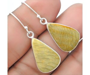 Natural Polygram Jasper Earrings SDE57374 E-1001, 13x20 mm