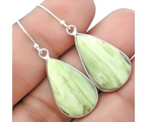 Natural Serpentine Earrings SDE57402 E-1001, 14x23 mm