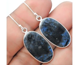 Natural Dumortierite Quartz Earrings SDE57467 E-1001, 14x24 mm