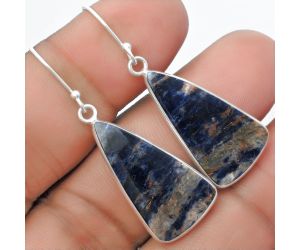 Natural Sodalite Earrings SDE57522 E-1001, 14x26 mm