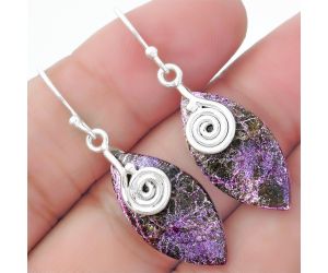 Spiral - Purpurite - South Africa Earrings SDE57528 E-1137, 12x24 mm