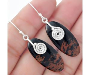 Spiral - Australian Pilbara Jasper Earrings SDE57537 E-1137, 13x28 mm