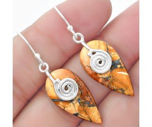 Spiral - Maligano Jasper - Indonesia Earrings SDE57538 E-1137, 12x24 mm