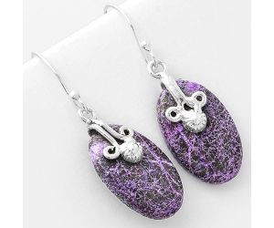 Natural Purpurite - South Africa Earrings SDE57586 E-1137, 13x21 mm