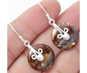 Natural Purple Cow Jasper Earrings SDE57592 E-1137, 17x17 mm