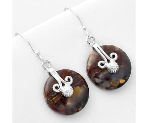 Natural Purple Cow Jasper Earrings SDE57592 E-1137, 17x17 mm