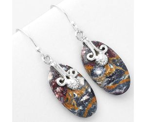 Natural Indian Blanket Jasper Earrings SDE57598 E-1137, 12x21 mm