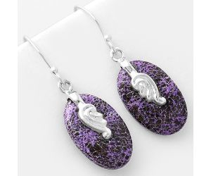 Natural Purpurite - South Africa Earrings SDE57606 E-1137, 13x20 mm