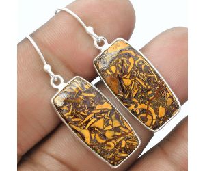 Natural Coquina Fossil Jasper - India Earrings SDE58377 E-1001, 12x24 mm