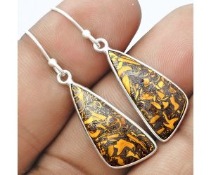 Natural Coquina Fossil Jasper - India Earrings SDE58426 E-1001, 10x23 mm