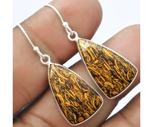 Natural Coquina Fossil Jasper - India Earrings SDE58429 E-1001, 13x21 mm