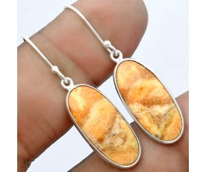 Natural Coral Jasper Earrings SDE58450 E-1001, 10x22 mm