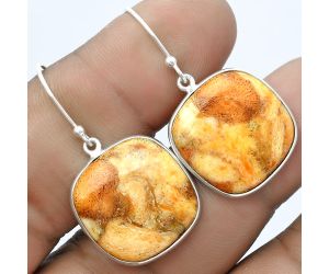 Natural Coral Jasper Earrings SDE58457 E-1001, 18x18 mm