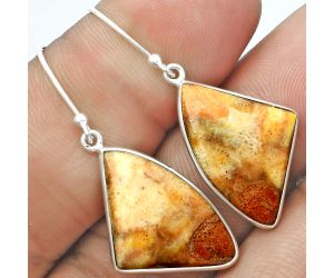 Natural Coral Jasper Earrings SDE58494 E-1001, 15x22 mm