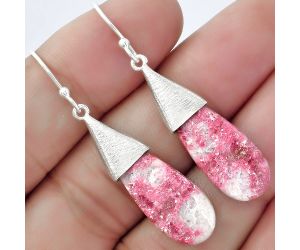 Natural Pink Thulite - Norway Earrings SDE58882 E-1083, 10x22 mm