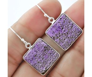 Natural Purpurite - South Africa Earrings SDE59025 E-1001, 16x16 mm