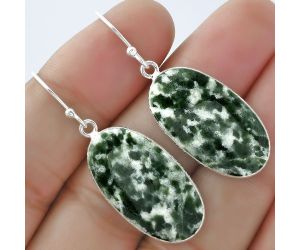 Natural Dioptase Earrings SDE59039 E-1001, 14x26 mm