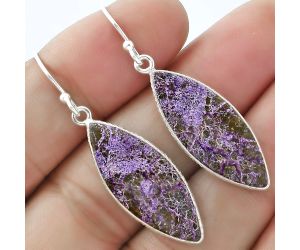 Natural Purpurite - South Africa Earrings SDE59051 E-1001, 11x27 mm