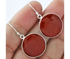 Natural Red Moss Agate Earrings SDE59104 E-1001, 19x19 mm