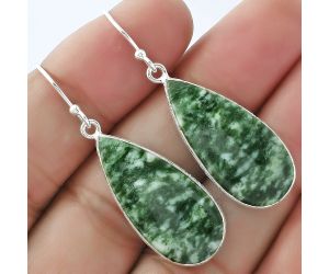 Natural Dioptase Earrings SDE59153 E-1001, 13x28 mm