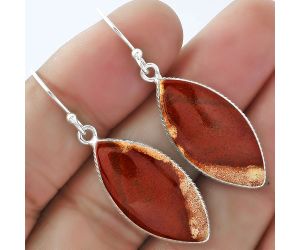 Natural Red Moss Agate Earrings SDE59167 E-1001, 13x26 mm