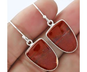 Natural Red Moss Agate Earrings SDE59173 E-1001, 13x18 mm