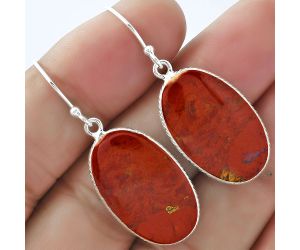 Natural Red Moss Agate Earrings SDE59174 E-1001, 15x23 mm