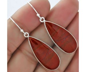 Natural Red Moss Agate Earrings SDE59182 E-1001, 12x29 mm