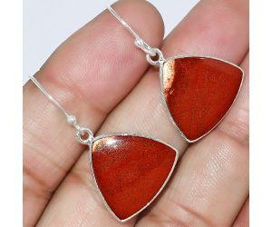 Natural Red Moss Agate Earrings SDE59208 E-1001, 18x18 mm