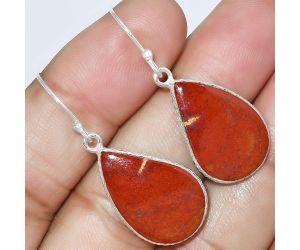 Natural Red Moss Agate Earrings SDE59214 E-1001, 18x22 mm