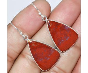 Natural Red Moss Agate Earrings SDE59215 E-1001, 16x23 mm