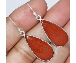 Natural Red Moss Agate Earrings SDE59217 E-1001, 12x24 mm