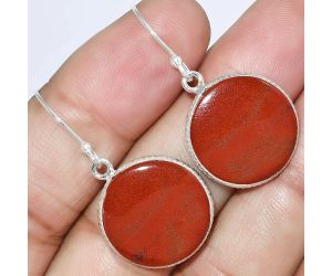 Natural Red Moss Agate Earrings SDE59226 E-1001, 18x18 mm